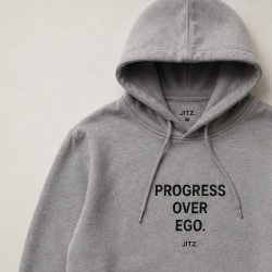 Progress Over Ego Hoodie — Grey | JITZ.