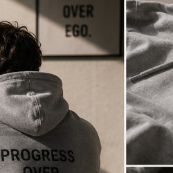 Progress Over Ego Hoodie — Grey | JITZ.