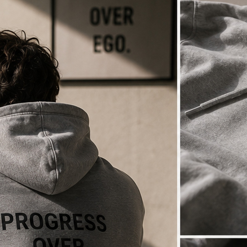 Progress Over Ego Hoodie — Grey